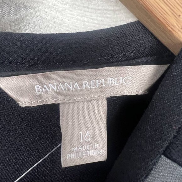 Banana Republic color block long sleeve stretch jersey dress gray black 16 NWT - Picture 6 of 8